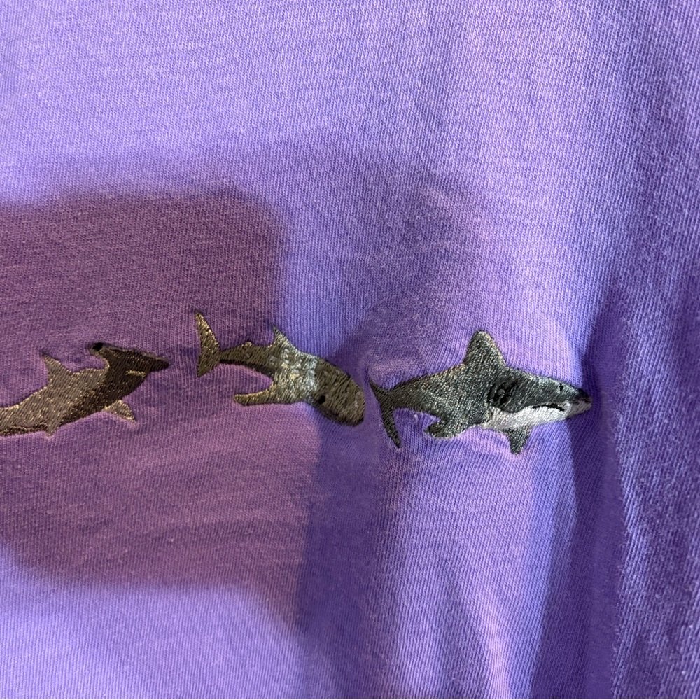 Comfort Colors Lavender Short Sleeve Tee with Shark Row Graphic - Picture 2 of 3
